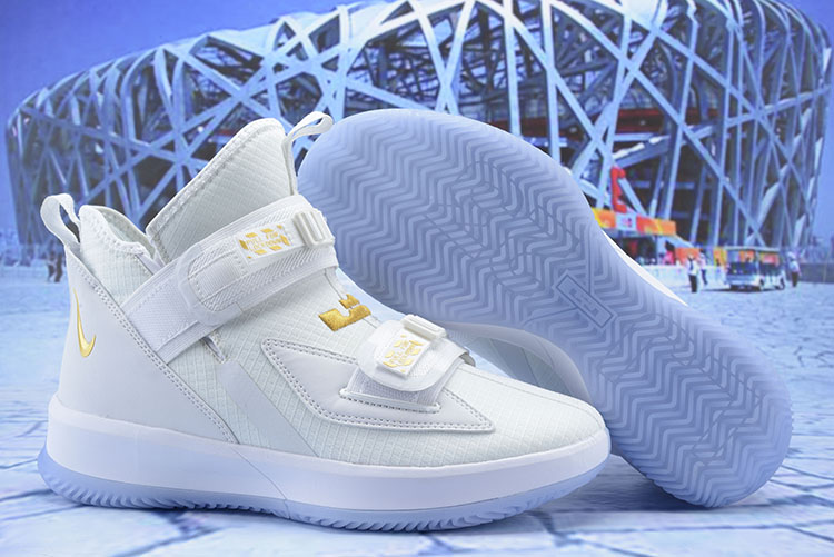 Nike LeBron Soldier 13 White Gold Shoes